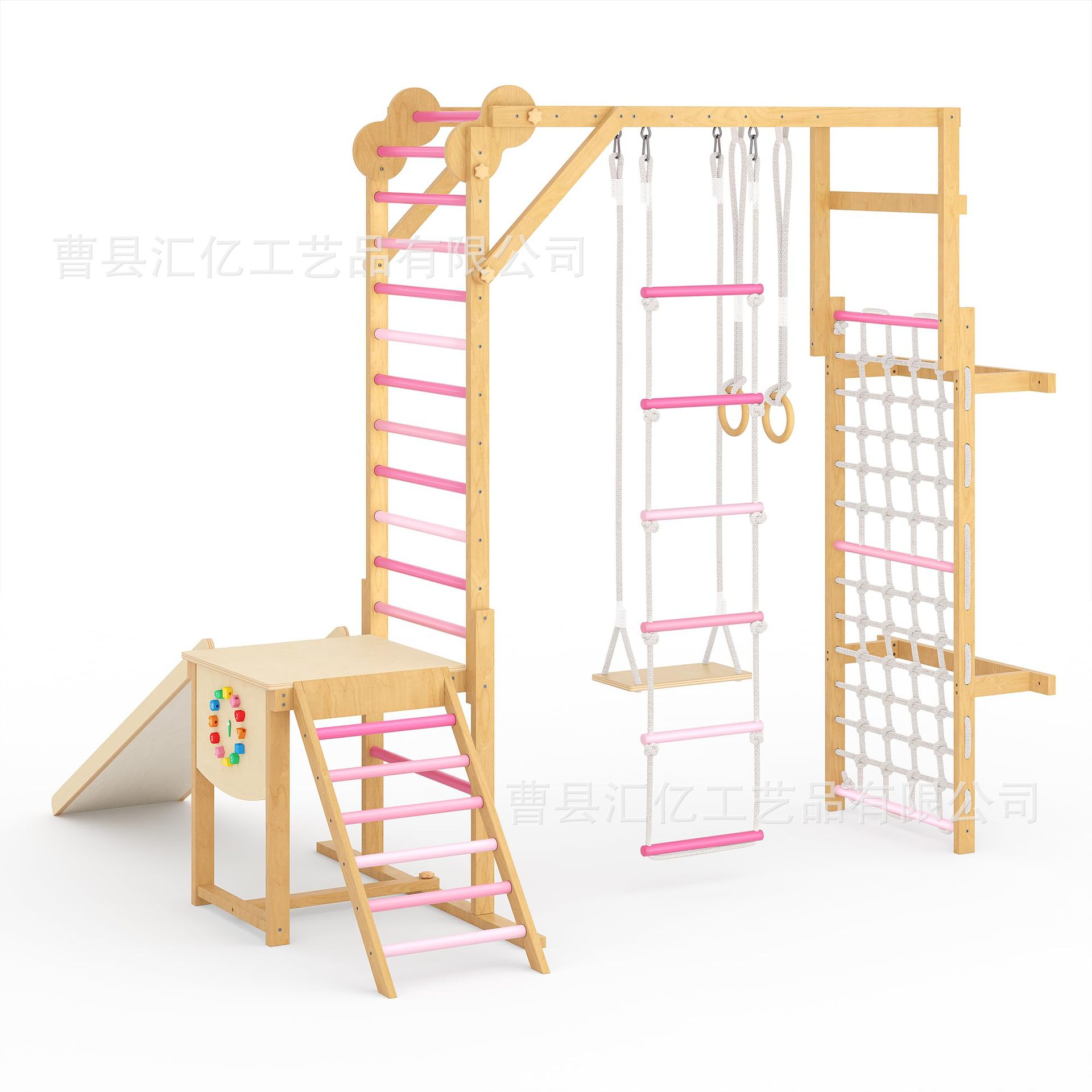 Sports Equipment For Kids - 室内木製キッズフィットネス玩具、木製クライミングコンボ遊具、子供用スポーツトレーニング器具