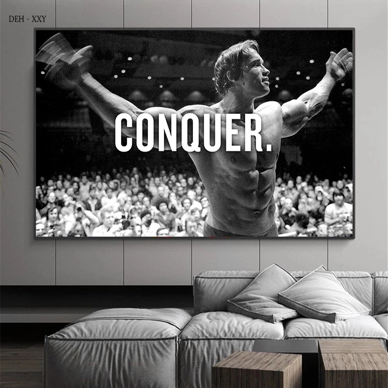 Sports Equipment Poster - Arnold schwardzenegger Fitness postersとプリント動機付けの壁アートキャンバス絵画モダンな家の壁の装飾