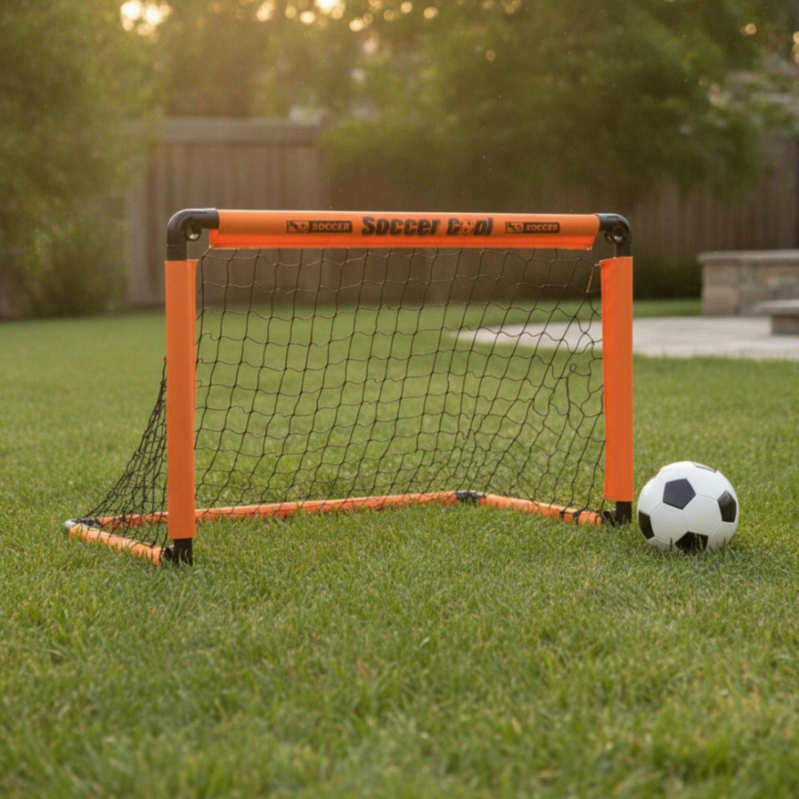 Sports Equipment For Kids - 子供用ポータブルサッカーゴール 折りたたみ式スポーツトレーニングキット ミニゴールポスト サッカー用品 裏庭や室内練習用