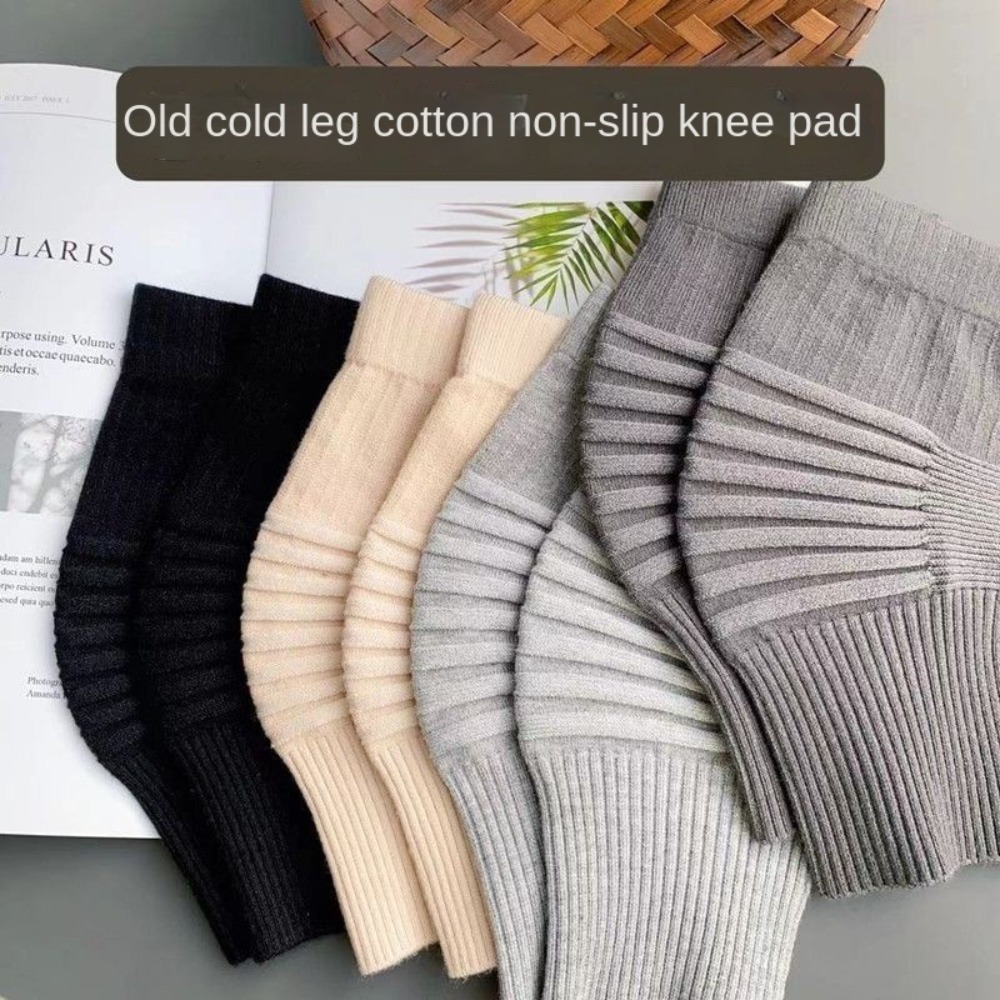 Sports Equipment Knee Support - 1 ペア暖かい綿スポーツ膝パッド圧縮膝ブレース弾性サポートパッドストライプフィットネス機器男性女性