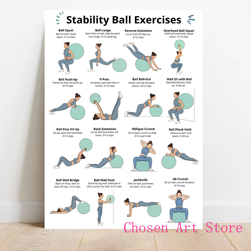 フィットネス運動スケジュールポスタープリントキャンバスアート - Sports Equipment Poster のレビューと価格