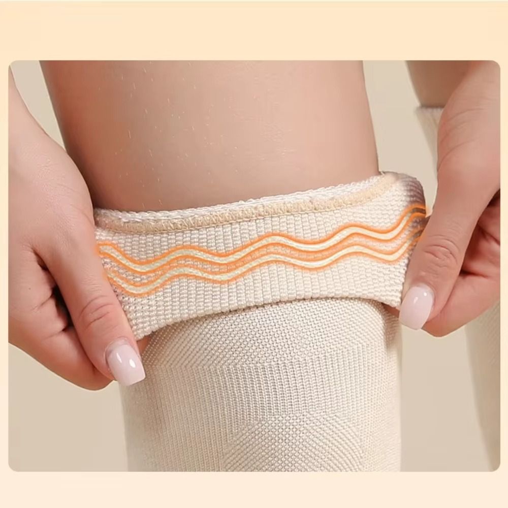 暖かいコットン製スポーツ膝パッド ヌードブラックグレー 伸縮 - Sports Equipment Knee Support のレビューと価格