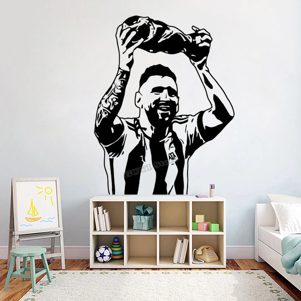 メッシ ウォール ステッカー ビニール デカール サッカー  - Sports Equipment Poster のレビューと価格