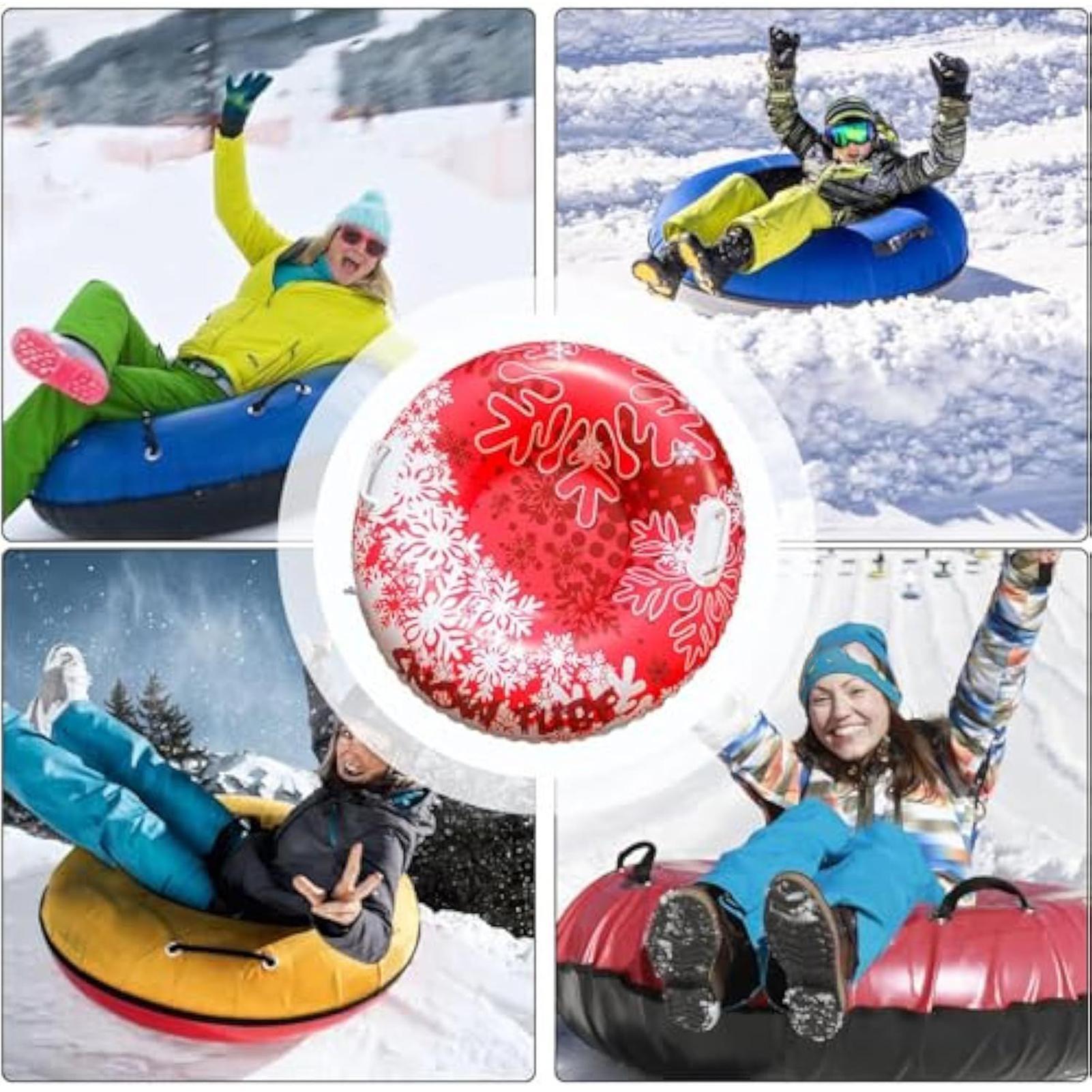 インフレータブルスノーチューブ、ハンドル付きの厚手の頑丈なス - Sports Equipment For Kids のレビューと価格